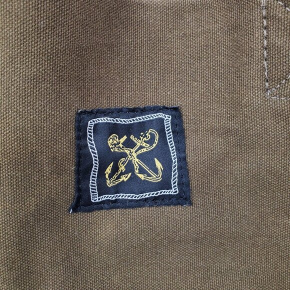 Urban Outfitters Army Green Nautical Anchor Patch Red Strap Shoulder Bag Purse - Picture 3 of 10